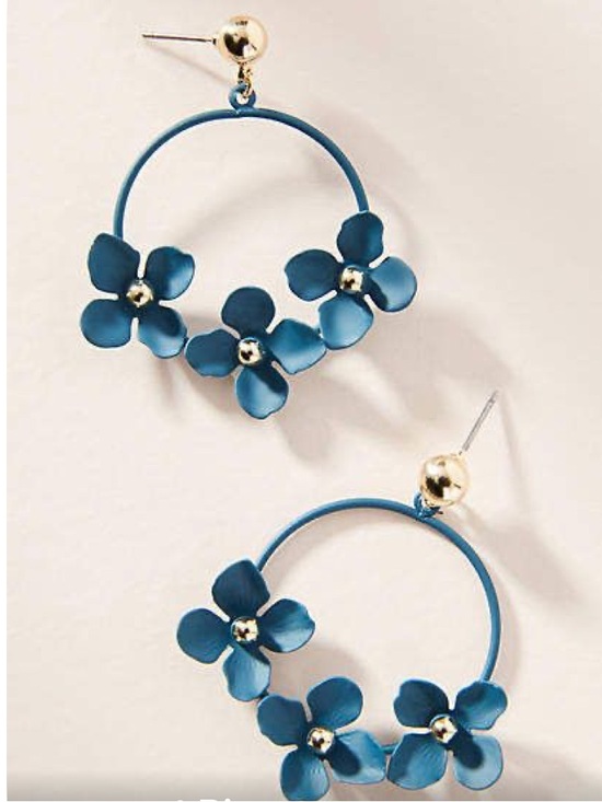 Anthropologie Jewelry - New Anthropologie Zenzii Buttercup Drop Earrings Blue